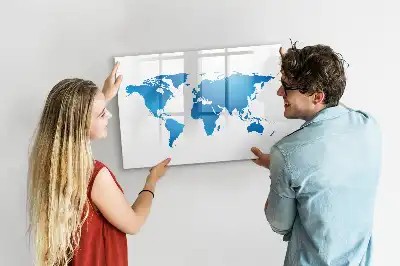 Mapa del mundo pizarra magnética de pared con rotulador