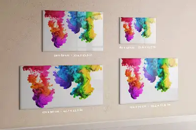 Pizarra borrable de cristal con imanes diseño de arcoíris de colores