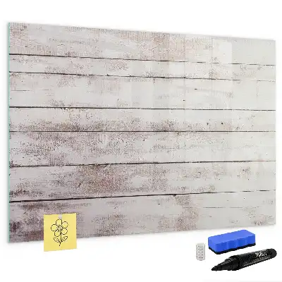 Pizarra magnética de pared con rotulador con patrón de tablas de madera