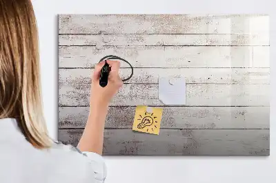 Pizarra magnética de pared con rotulador con patrón de tablas de madera