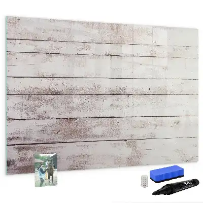 Pizarra magnética de pared con rotulador con patrón de tablas de madera