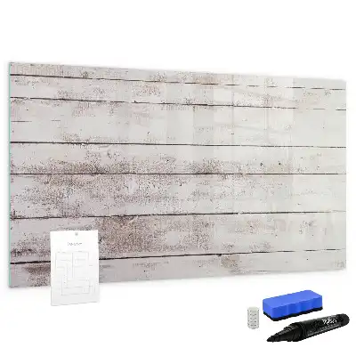 Pizarra magnética de pared con rotulador con patrón de tablas de madera