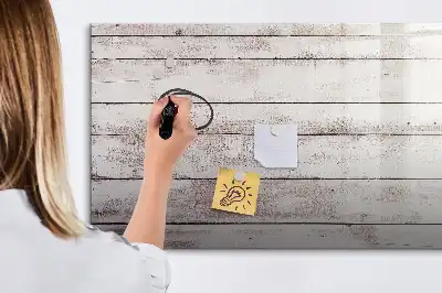 Pizarra magnética de pared con rotulador con patrón de tablas de madera