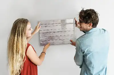 Pizarra magnética de pared con rotulador con patrón de tablas de madera