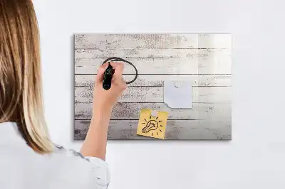 Pizarra magnética de pared con rotulador con patrón de tablas de madera