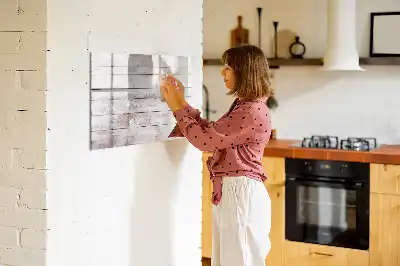 Pizarra magnética de pared con rotulador con patrón de tablas de madera
