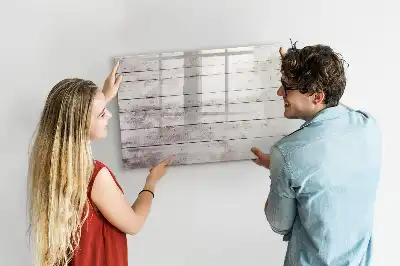 Pizarra magnética de pared con rotulador con patrón de tablas de madera
