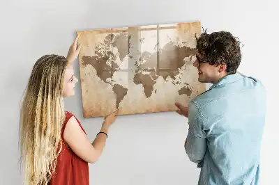Mapa del mundo magnético de pared con rotulador incluido