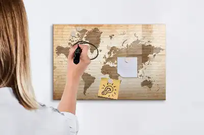 Mapa del mundo magnético de pared con rotulador incluido