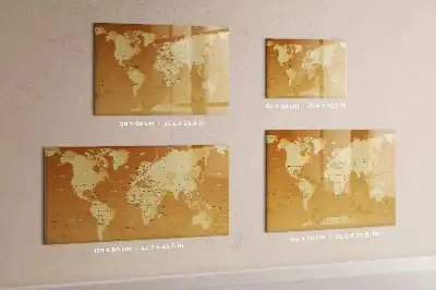 Mapa del mundo pizarra borrable de cristal con imanes