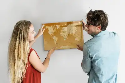 Mapa del mundo pizarra borrable de cristal con imanes