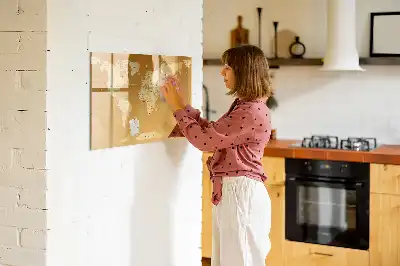 Mapa del mundo pizarra borrable de cristal con imanes