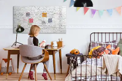 Pizarra magnética de pared con diseño de ladrillo y rotulador incluido