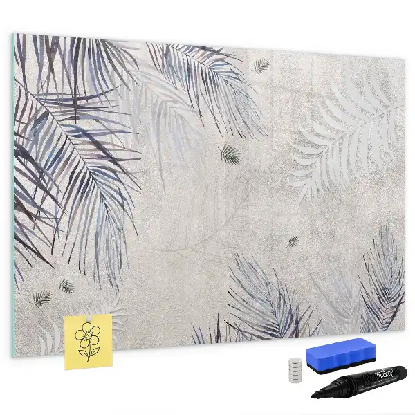 Pizarra magnética de pared con rotulador diseño hoja de palma