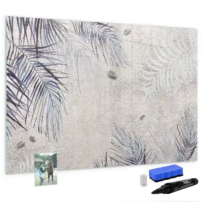Pizarra magnética de pared con rotulador diseño hoja de palma
