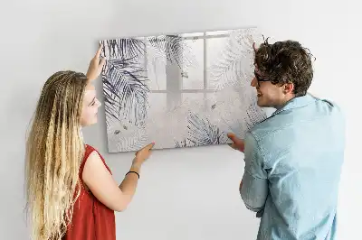 Pizarra magnética de pared con rotulador diseño hoja de palma