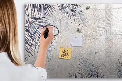 Pizarra magnética de pared con rotulador diseño hoja de palma