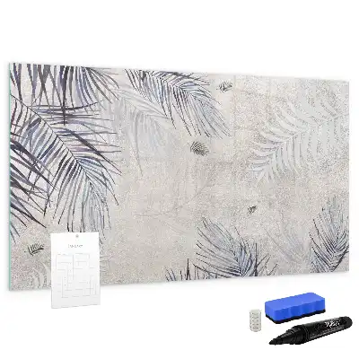 Pizarra magnética de pared con rotulador diseño hoja de palma