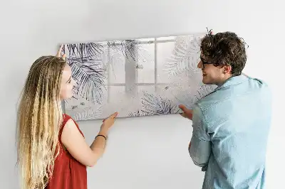 Pizarra magnética de pared con rotulador diseño hoja de palma