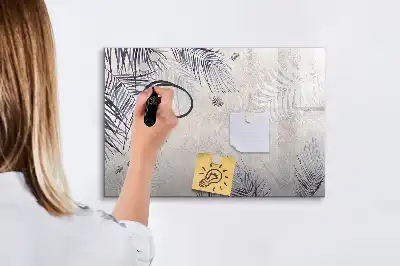 Pizarra magnética de pared con rotulador diseño hoja de palma