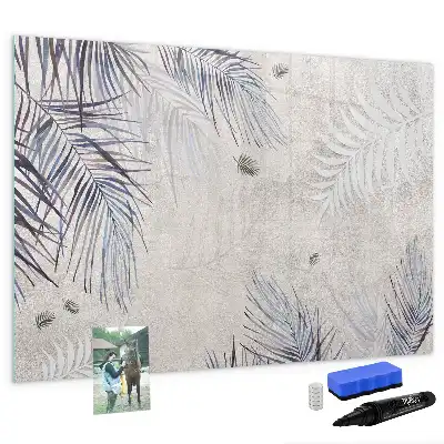 Pizarra magnética de pared con rotulador diseño hoja de palma