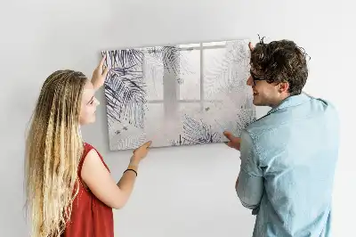 Pizarra magnética de pared con rotulador diseño hoja de palma