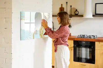 Pizarra de cristal magnética borrable con diseño de patrón decorativo