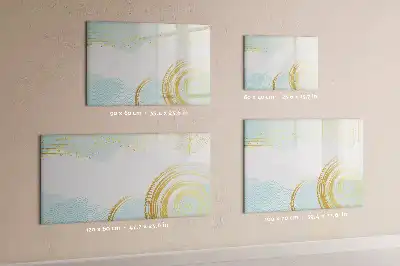 Pizarra de cristal magnética borrable con diseño de patrón decorativo