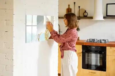 Pizarra de cristal magnética borrable con diseño de patrón decorativo