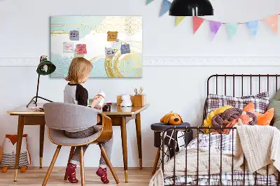 Pizarra de cristal magnética borrable con diseño de patrón decorativo