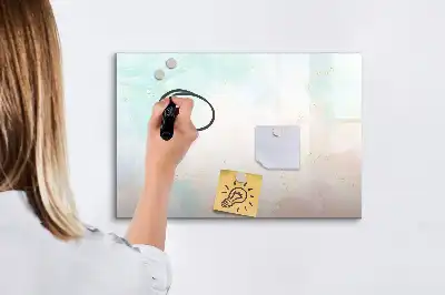 Pizarra magnética de pared con rotulador diseño de mármol en acuarela