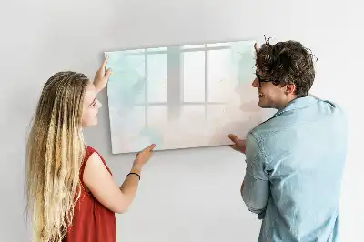 Pizarra magnética de pared con rotulador diseño de mármol en acuarela