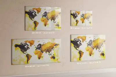 Pizarra magnética de pared diseño de mapa del mundo abstracto con rotulador