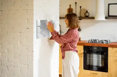 Pizarra magnética de pared con rotulador acabado en aspecto de hormigón