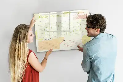 Pizarra magnética de pared con rotulador y diseño de planificador familiar