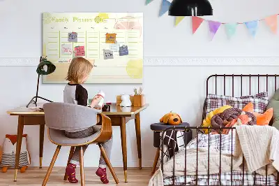 Pizarra magnética de pared con rotulador y diseño de planificador familiar