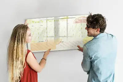 Pizarra magnética de pared con rotulador y diseño de planificador familiar