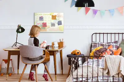 Pizarra magnética de pared con rotulador y diseño de planificador familiar
