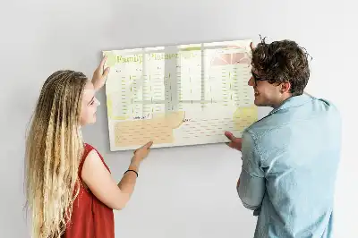 Pizarra magnética de pared con rotulador y diseño de planificador familiar