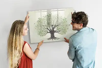 Pizarra de cristal borrable con imanes diseño de gran árbol de la naturaleza