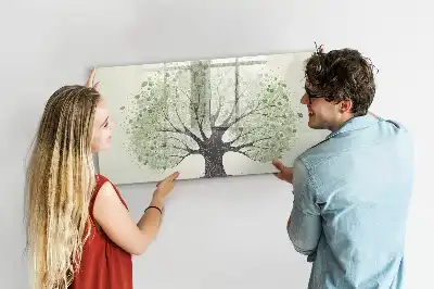 Pizarra de cristal borrable con imanes diseño de gran árbol de la naturaleza