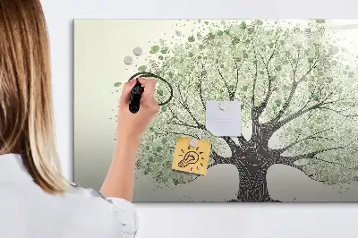 Pizarra de cristal borrable con imanes diseño de gran árbol de la naturaleza