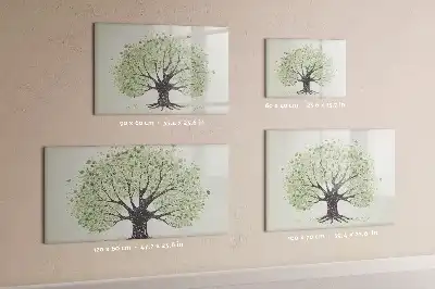 Pizarra de cristal borrable con imanes diseño de gran árbol de la naturaleza