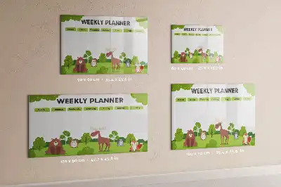 Pizarra magnética de pared con diseño de horario de clases y rotulador