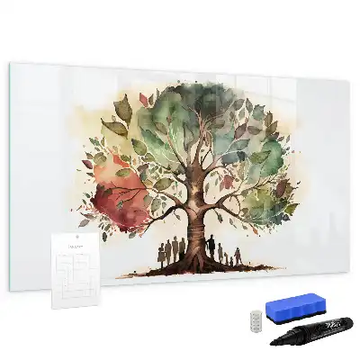 Pizarra borrable de cristal con imanes diseño de árbol genealógico