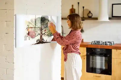 Pizarra borrable de cristal con imanes diseño de árbol genealógico