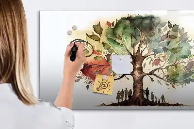 Pizarra borrable de cristal con imanes diseño de árbol genealógico