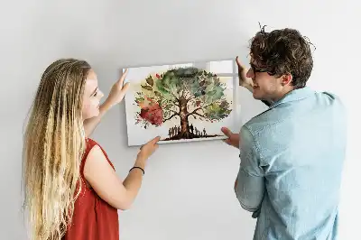 Pizarra borrable de cristal con imanes diseño de árbol genealógico