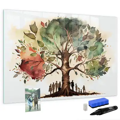 Pizarra borrable de cristal con imanes diseño de árbol genealógico