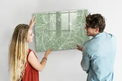 Pizarra magnética de pared con diseño de patrón con hojas y rotulador